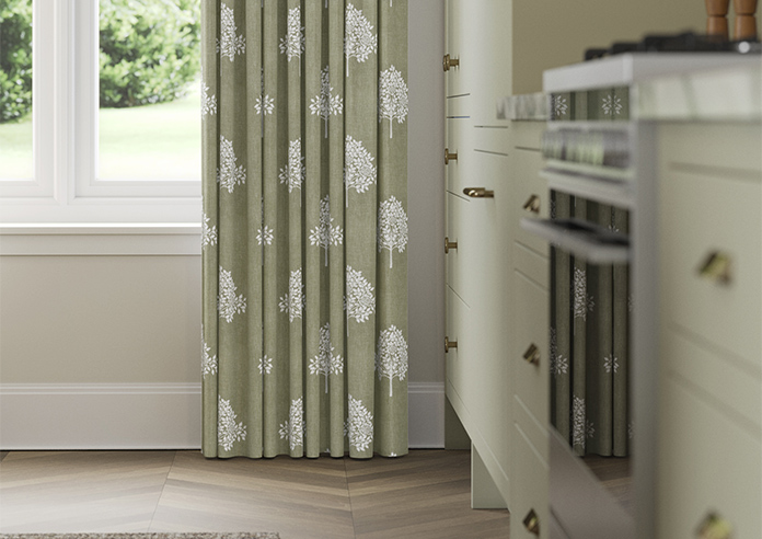 William Morris At Home Marigold Tree Embroidery, Nettle - Made to Measure Curtains - Image 5